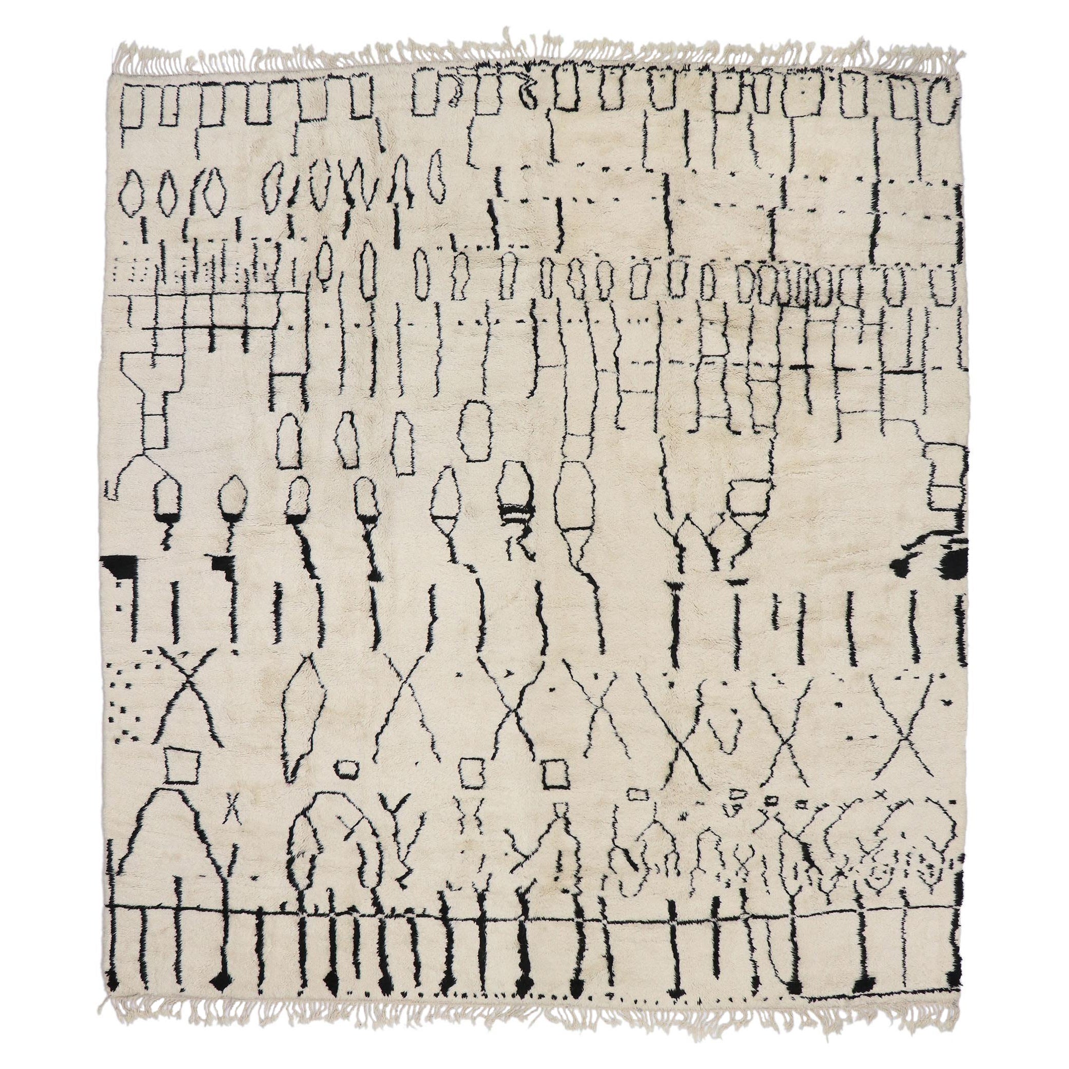 New Contemporary Berber Moroccan Rug Inspired by Cy Twombly