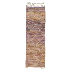 New Berber Moroccan Runner with Bohemian Style, Earthy Pastel Colors