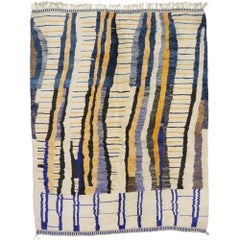 New Contemporary Berber Moroccan Rug with Linear Abstract Expressionist Style