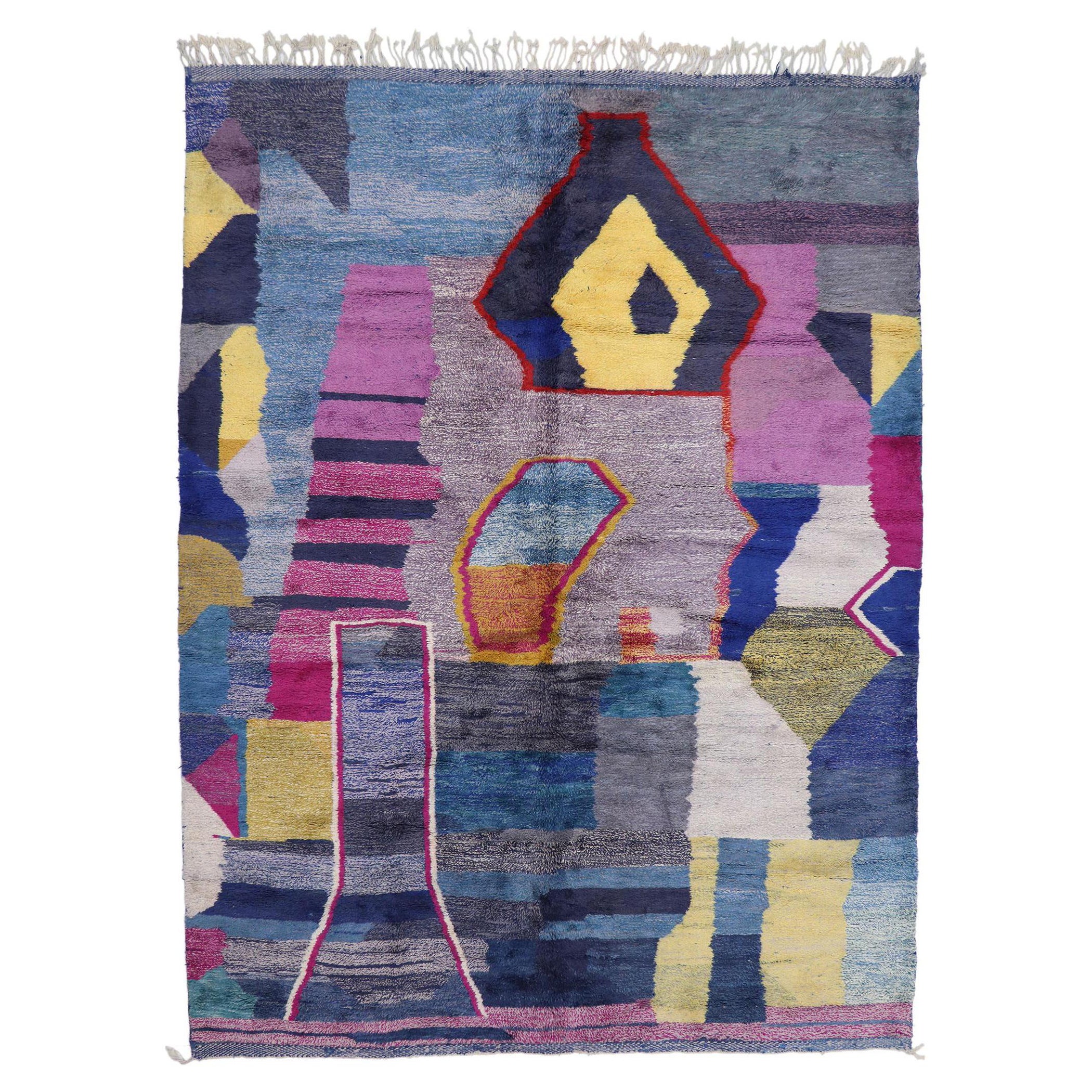 New Contemporary Berber Moroccan Rug Inspired by Helen Frankenthaler For Sale