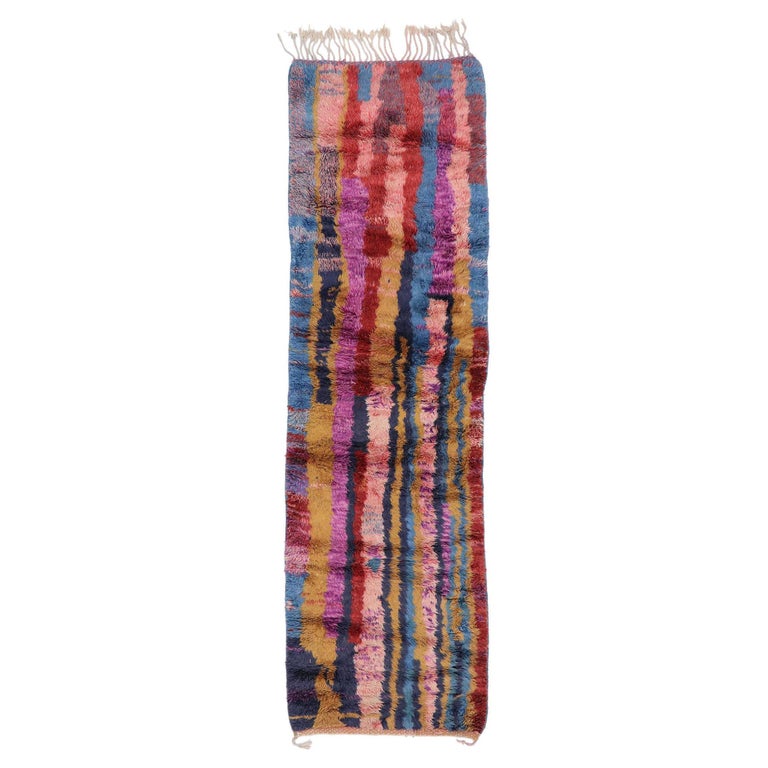 New Contemporary Berber Moroccan Runner Inspired by Hans Hofmann For Sale