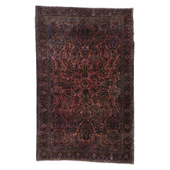 Vintage Persian Sarouk Rug with Jacobean Style