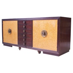 Vintage Paul Frankl Mahogany & Cork Sideboard, 1940s