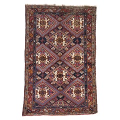 Used Persian Hamadan Rug with Tribal Style