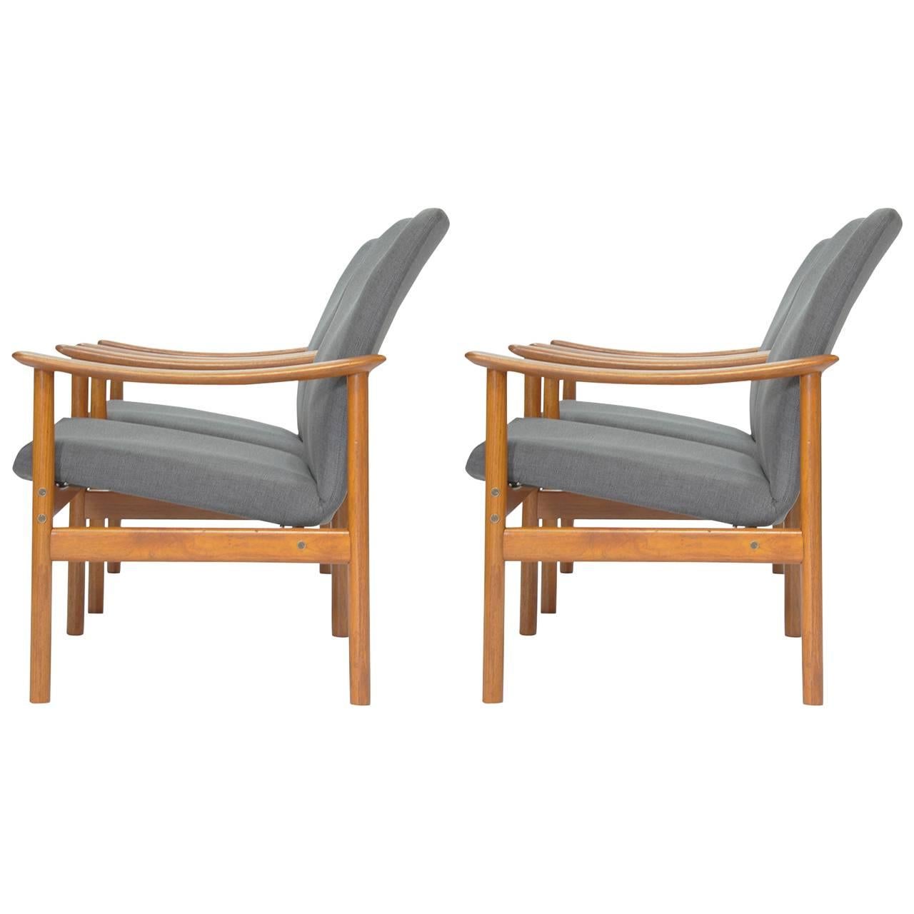 Pair of Ole Wanscher for Frances and Sons Easy Chairs