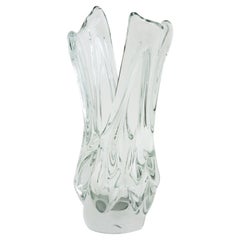 Vintage Large Clear Murano Art Glass Vase, 1960s
