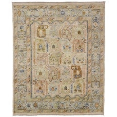 New Contemporary Oushak Boteh Rug with Modern Style