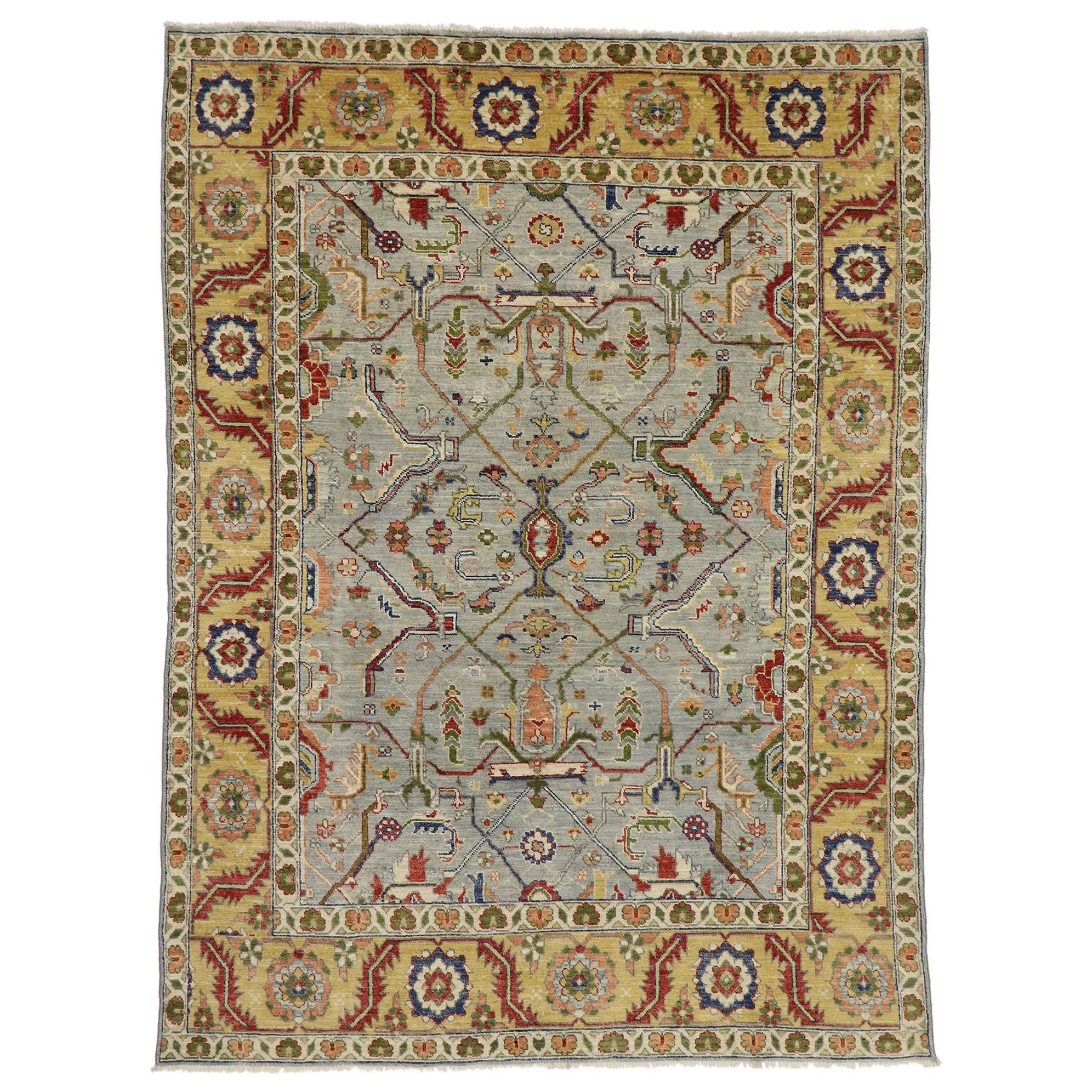 New Contemporary Oushak Style Rug  For Sale
