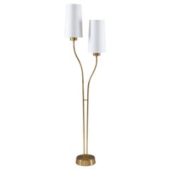Scandinavian Midcentury Floor Lamp in Brass