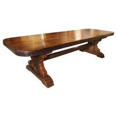 Large Antique Heavy French Oak Dining Table, Circa 1900