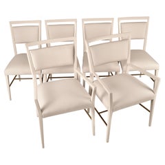 Set of Paul McCobb Dining Chairs, Six in White Lacquer