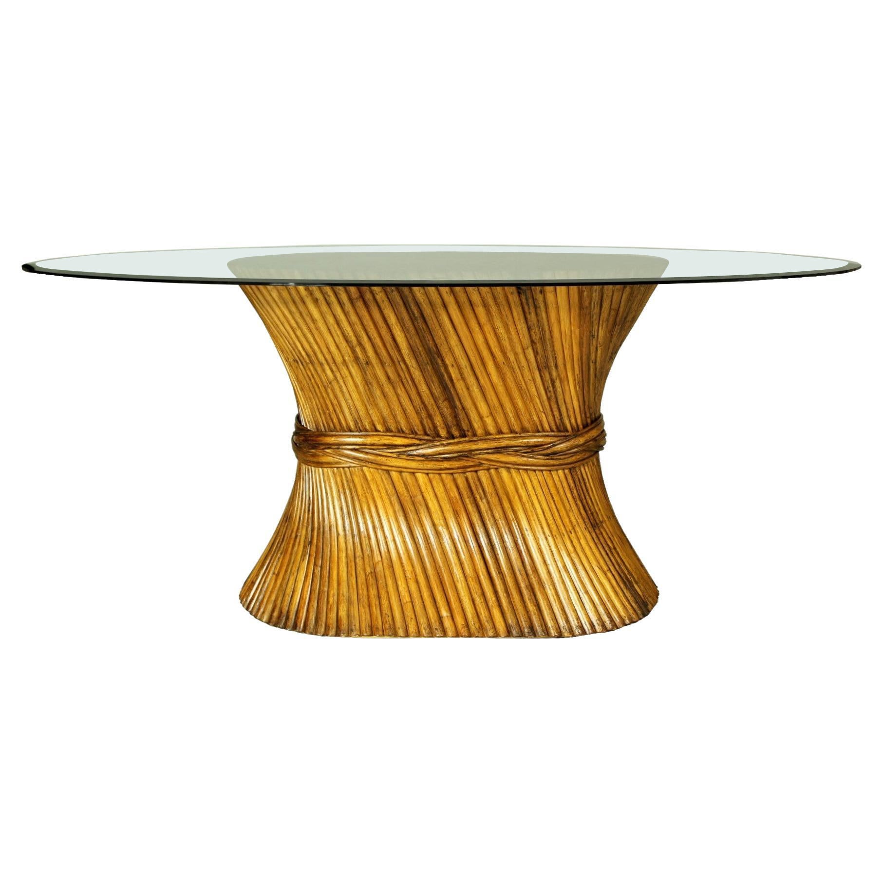 Sheaf of Wheat Bamboo Dining Table from McGuire, 1970s For Sale