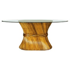 Sheaf of Wheat Bamboo Dining Table from McGuire, 1970s