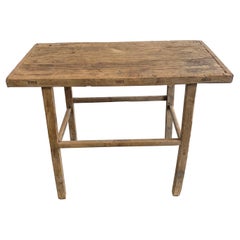 Vintage Elm Wood Console Entry Table Counter