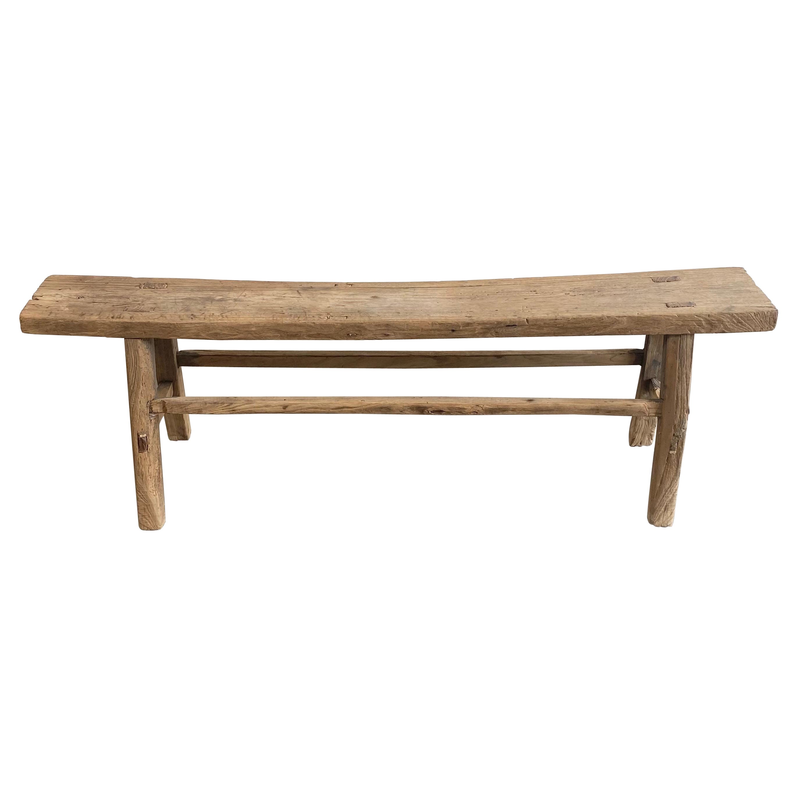 Antique Wood Spanish Bench at 1stDibs