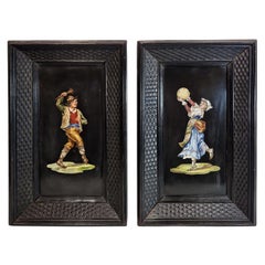 Pair of Fine Quality Micro Mosaic Plaques Italian 19C