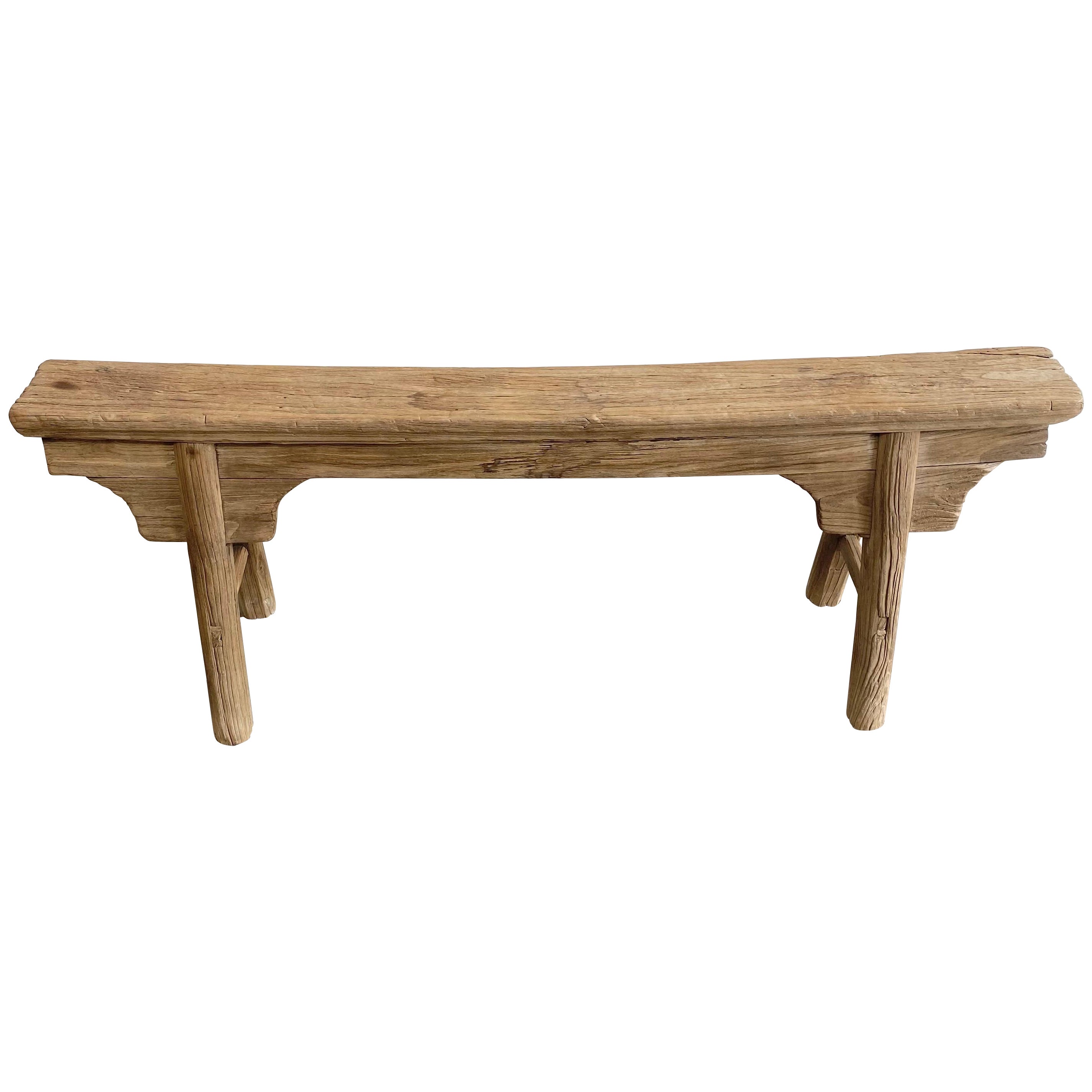 Antique Elm Wood Bench