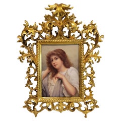 Continental Porcelain Plaque of a Young Beauty, 19C