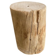Natural Wood Side Table Stump Rustic Style