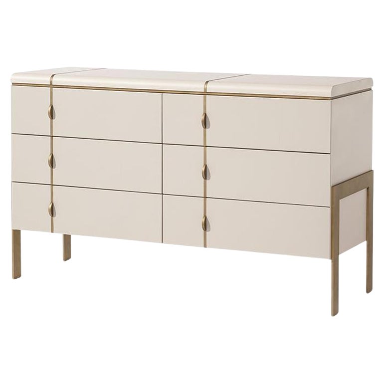 21st Century Carpanese Home Italia Chest of Drawers with Metal Modern, Althea D For Sale