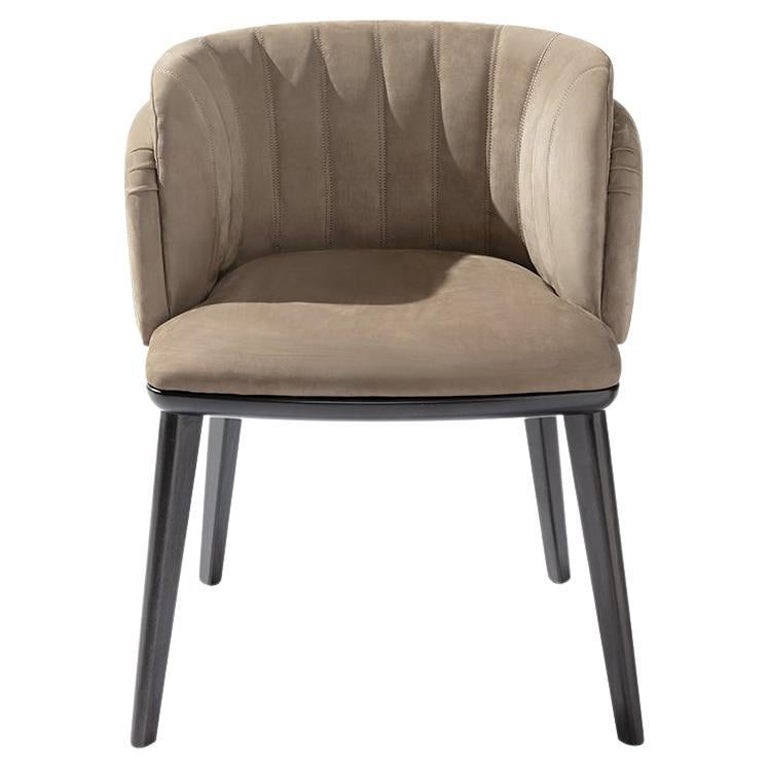 21° Secolo Carpanese Home Italia Sedia con gambe in legno Moderna, Annette