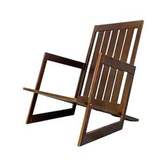 Mid-Century Modern Wooden Armchair with Parallel Salts Structure, 1980s
