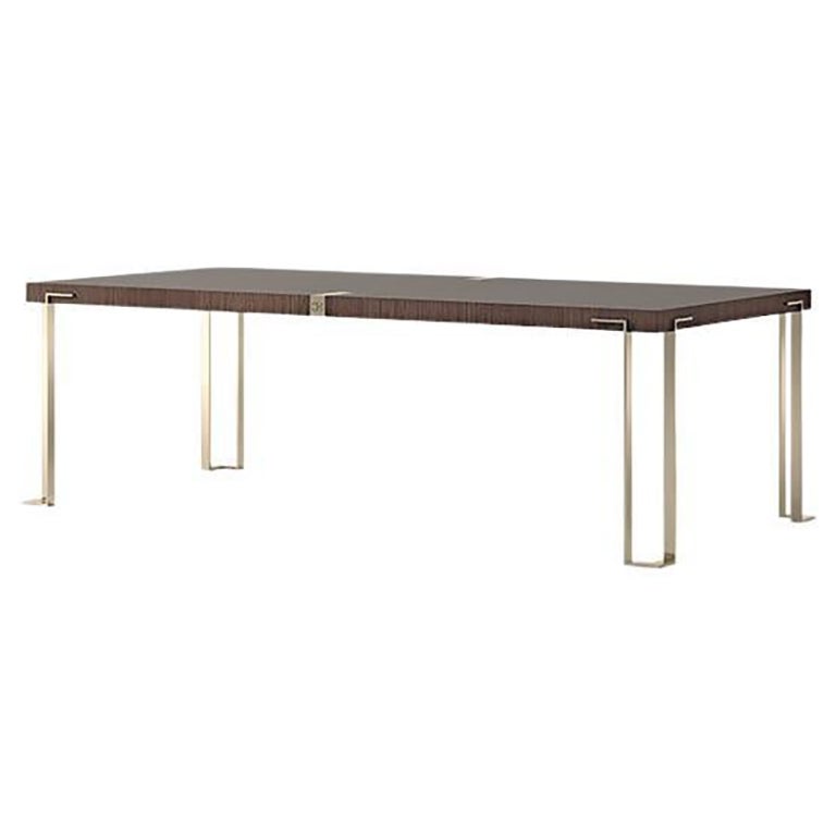 21st Century Carpanese Home Italia Table with Metal Legs Modern, 7903 For Sale