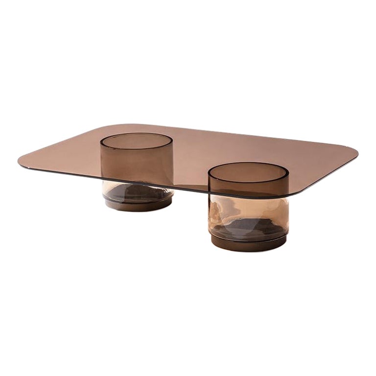 21st Century Carpanese Home Italia Coffee Table with Glass Modern, Imperial L For Sale