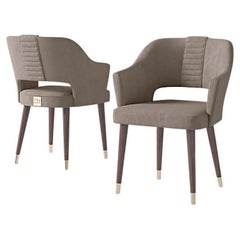 21st Century Carpanese Home Italia Chair with Wooden Legs Modern, 7909