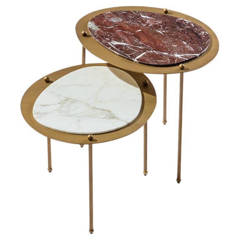 21st Century Carpanese Home Italia Coffee Table with Marble Modern, Island L For Sale