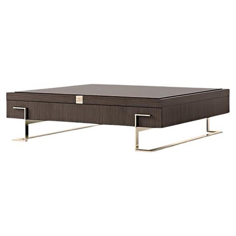 21st Century Carpanese Home Italia Coffee Table with Metal Legs Modern, 7913 For Sale