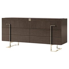 21st Century Carpanese Home Italia Chest of Drawers with Metal Modern, 7921