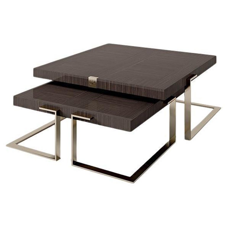 21st Century Carpanese Home Italia Coffee Table with Metal Legs Modern, 7930 For Sale