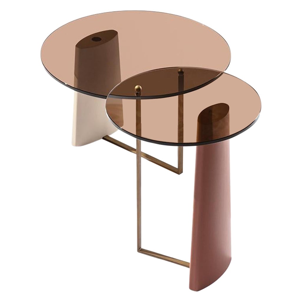 Table basse Carpanese Home Italia du 21e siècle avec plateau en verre moderne, Rialto L