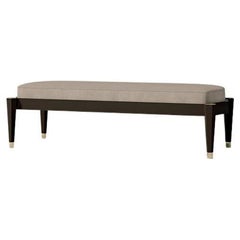 21st Century Carpanese Home Italia Bench with Wooden Base Modern, 7587