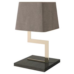 Teppich-Tischlampe mit Holzsockel, 21. Jahrhundert, Modern, 7993, Carpanese Home Italia