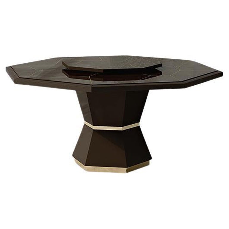 Table Carpanese Home Italia du 21e siècle avec base en métal Moderne, 7515