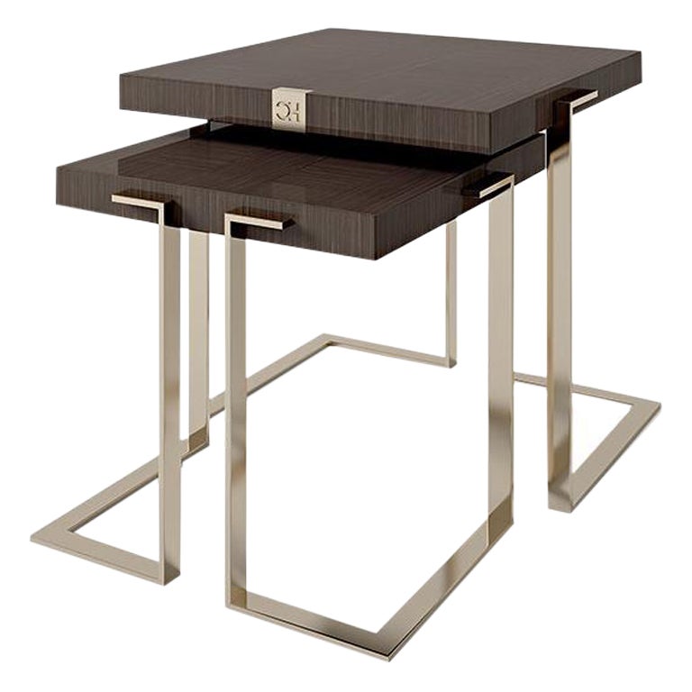 21st Century Carpanese Home Italia Coffee Table with Metal Legs Modern, 7950
