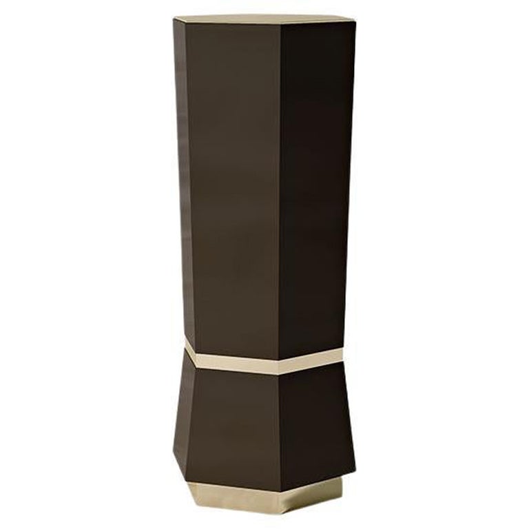 21st Century Carpanese Home Italia Column with Metal Top Modern, 7517 For Sale