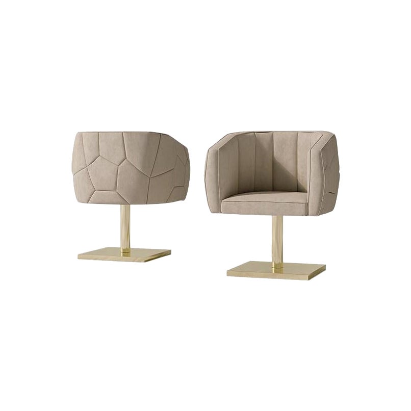 Carpanese Home Italia Partial Swivel Chair des 21. Jahrhunderts mit Metallmoderne, 7519 im Angebot