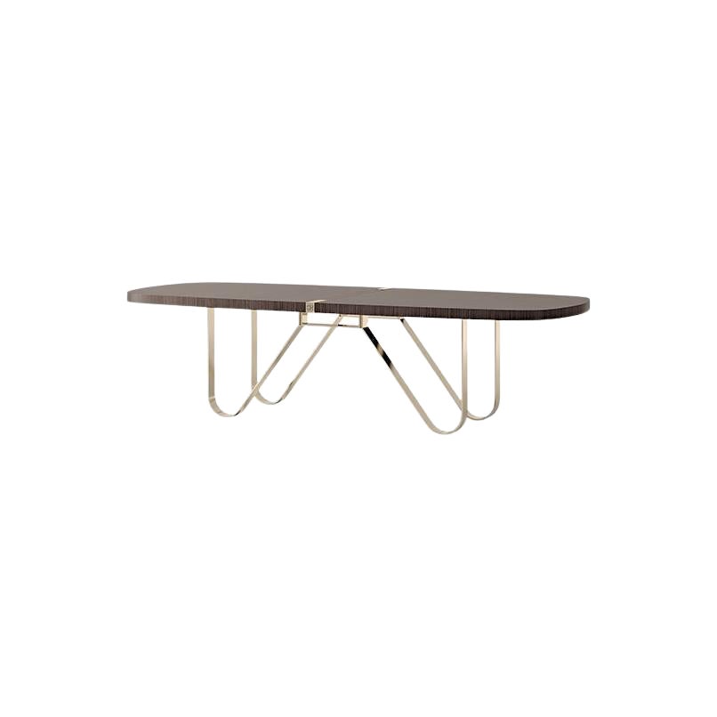 21st Century Carpanese Home Italia Table with Metal Base Modern, 7955 For Sale