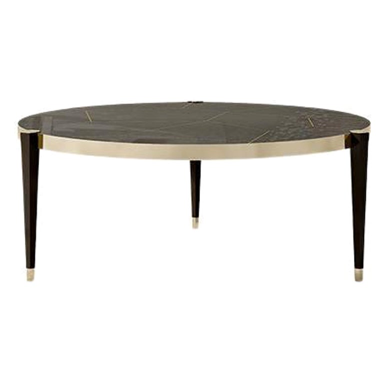 21st Century Carpanese Home Italia Coffee Table with Metal Details Modern, 7530 For Sale