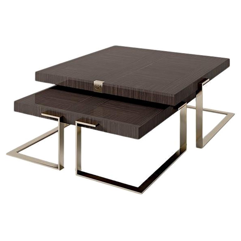 21st Century Carpanese Home Italia Coffee Table with Metal Legs Modern, 7980 For Sale