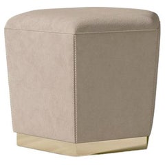 Pouffe avec base en métal Moderne, 7531, Carpanese Home Italia, XXIe siècle