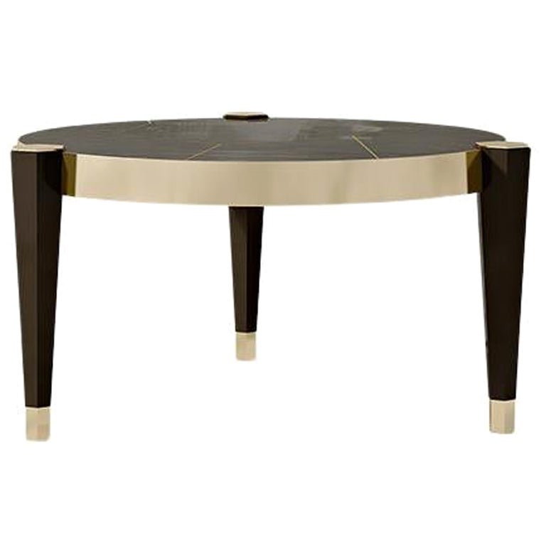 21st Century Carpanese Home Italia Coffee Table with Metal Details Modern, 7532