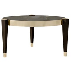 Table basse Carpanese Home Italia du 21e siècle avec détails en métal Moderne, 7532