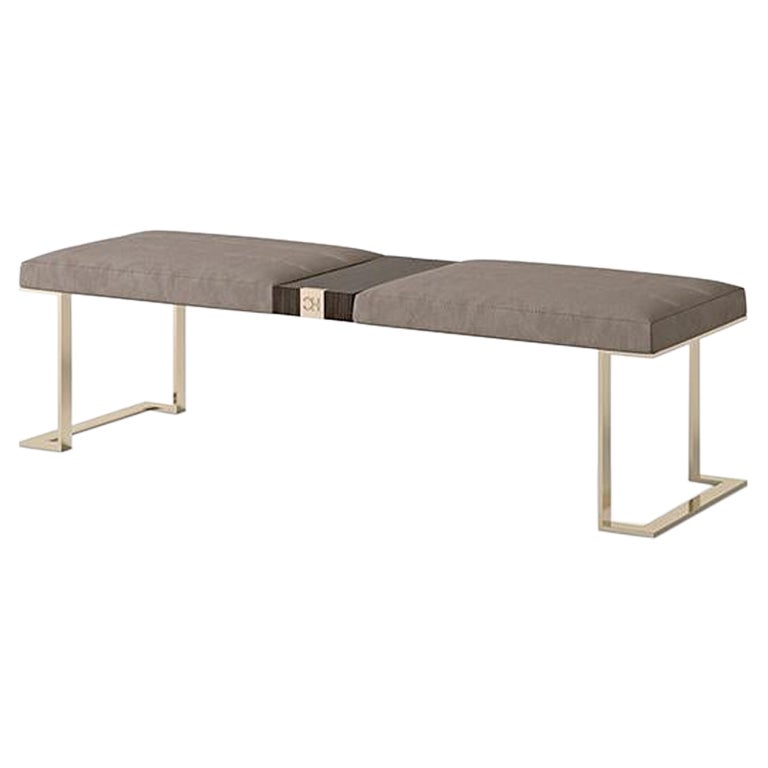 21st Century Carpanese Home Italia Bench with Metal Base Modern, 7987 For Sale