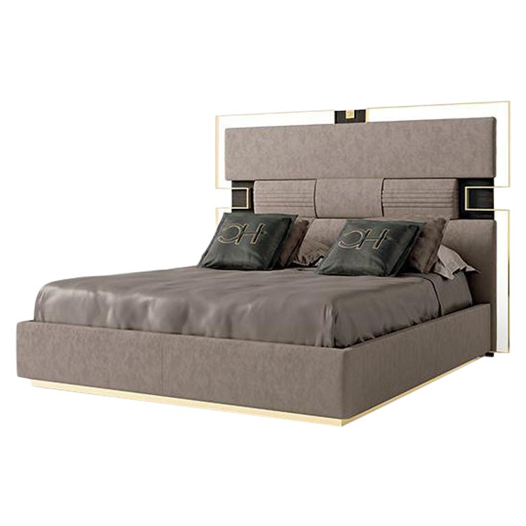21. Jahrhundert Carpanese Home Italia Bett mit Metallrahmen Modern, 7989 im Angebot
