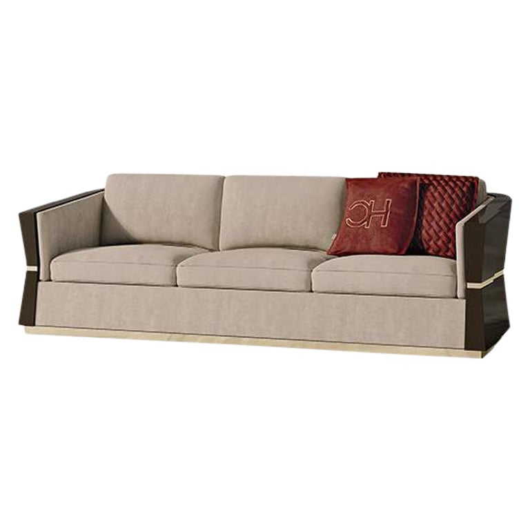 21st Century Carpanese Home Italia Sofa with Wooden Frame Modern, 7539