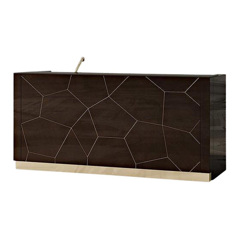 21st Century Carpanese Home Italia Bar Counter with Metal Details Modern, 7551